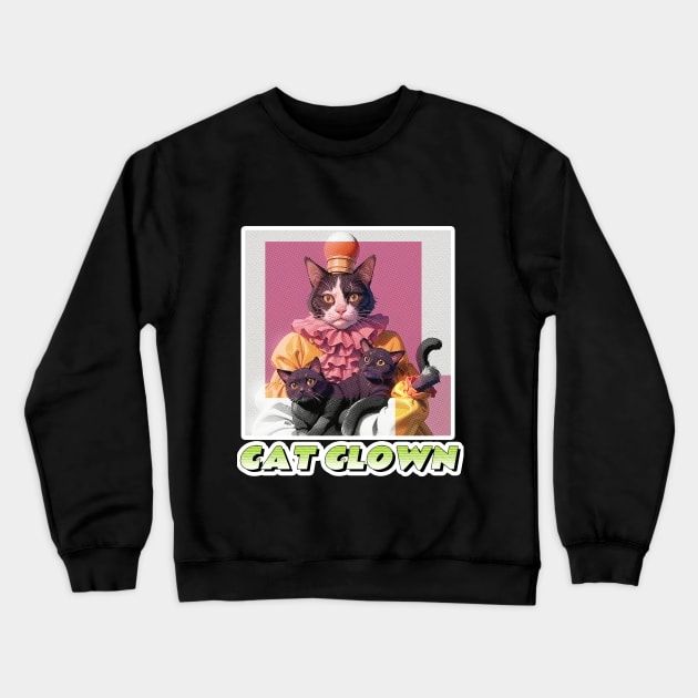 Cat Clown,Cat Joker,Cat Miaw Lover Crewneck Sweatshirt by LycheeDesign